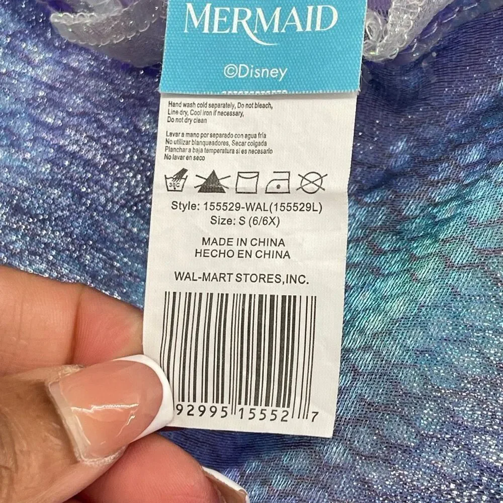 Disney Princess The Little Mermaid Ariel Costume Child Small 6/6X Halloween - Picture 12 of 16